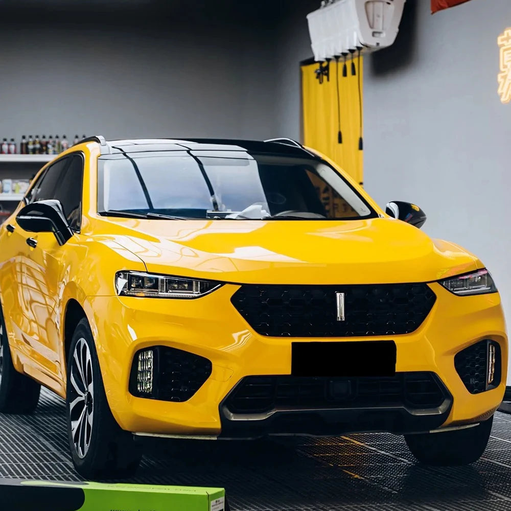 Glossy Yellow Car Covering Film Vinyl Wrap Waterproof Vinyl Auto Tuning DIY Motorcycle Stickers Decor Film for Car Accessories