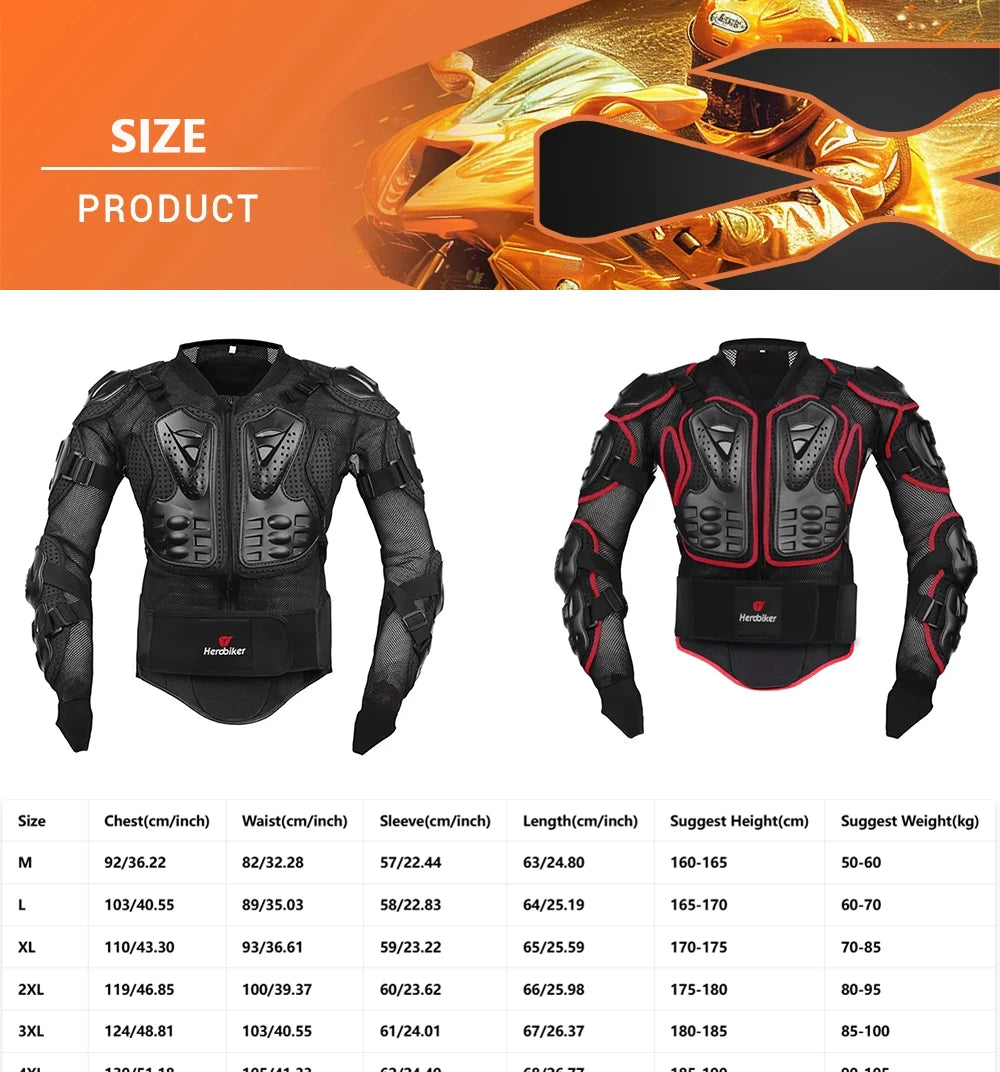 Motocross Jacket Men Body Armor Motorcycle Armor Wear-Resistant Anti-Drop Bicycle Racing Jacket Riding Motorbike Moto Protection