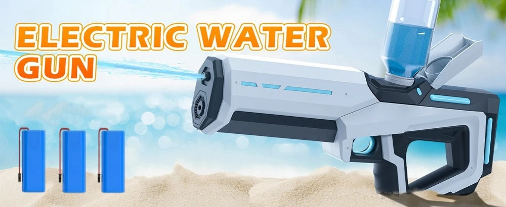 Electric Water Blaster Gun Children Automatic Water Pistol WaterGun with Led Light Summer Outdoor Game Party Toy for Adults Kids