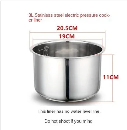 Pressure cooker 2L 3l4L 5L 6L inner pot rice liner 304 stainless steel non-stick cookware kitchen accessories utensils
