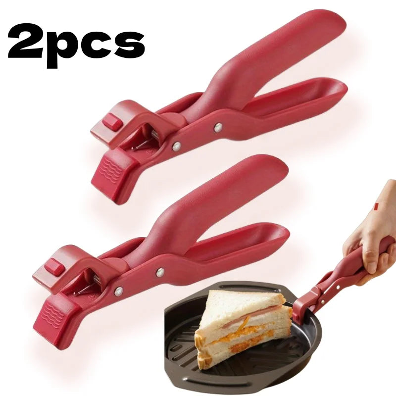 2/1Pcs Anti-Scald Clips Hot Dish Plate Gripper Kitchen Non-slip Bowls Clamp Holder for Frying Pans Air Fryer Steamers Oven