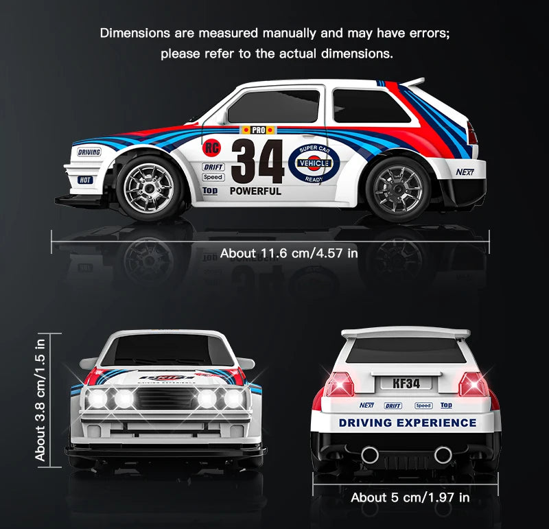 4WD RC Drift Car 1:43 Remote Control Cars Truck 4x4 Racing Drifting 2.4G Radio Mini Vehicle Model Toy Gift for Adults Kids Boys