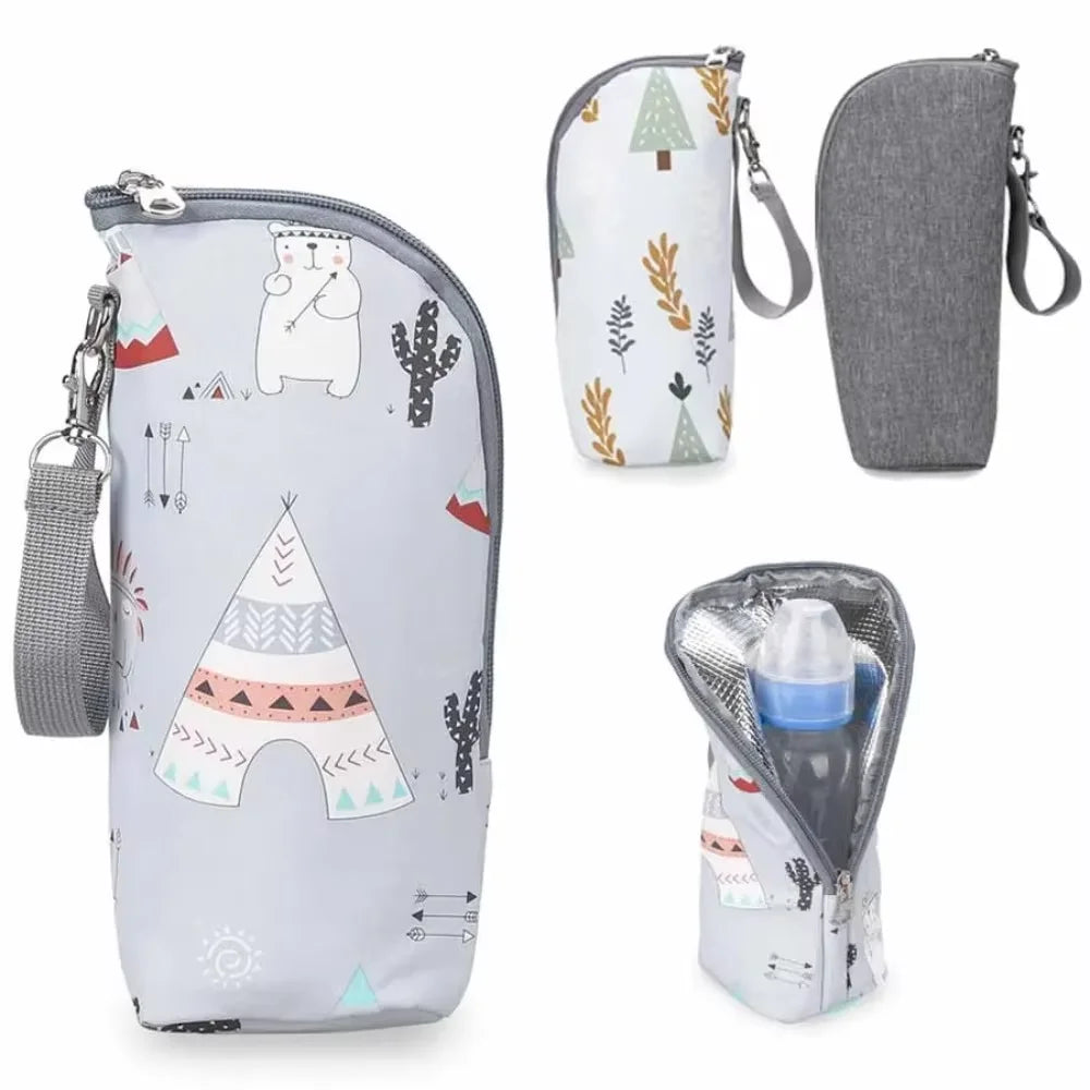Baby Bottle Insulation Bag Universal Aluminum Film Portable Zipper Drink Baby Winter Travel Storage Bag Cup Cover