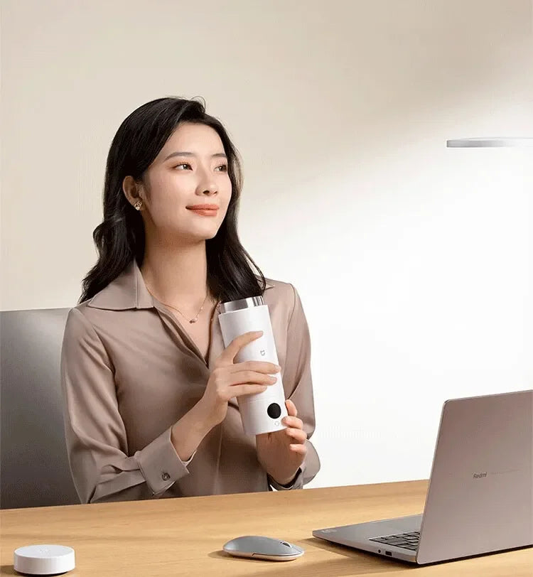 XIAOMI Mijia Portable Electric Kettle 2, 350ml Travel Water Boiler & Insulate Cup 2 in 1, 6 Temperature, 300W for Hotel Dorm