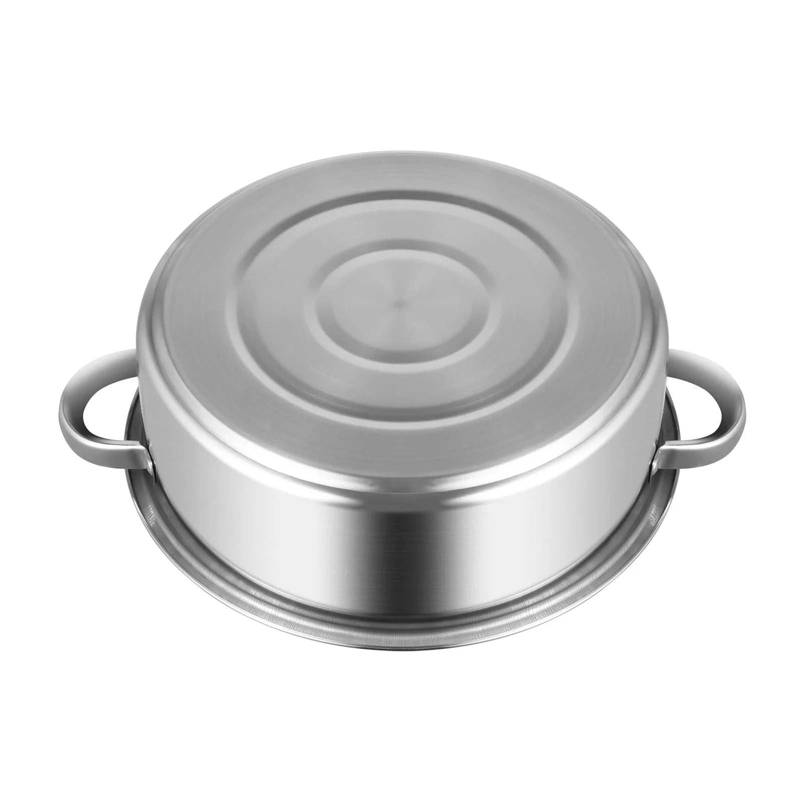 5-Layer Steamer 26cm/28cm/30cm Steam Cooker 304 Food-Grade Stainless Steel 4 Steaming Grids and 1 Cooking Pot W/ Glass Lid