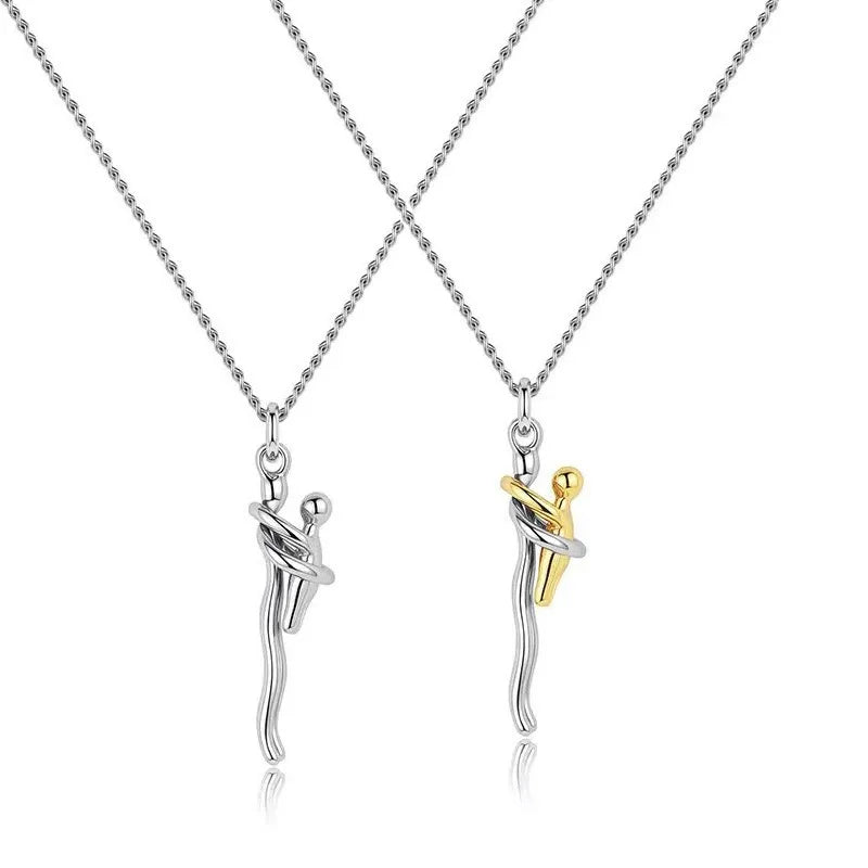 2025 Two-Tones Hug Necklace Detachable Mother And Child Pendant DIY Love Jewelry for Family Special Occasions