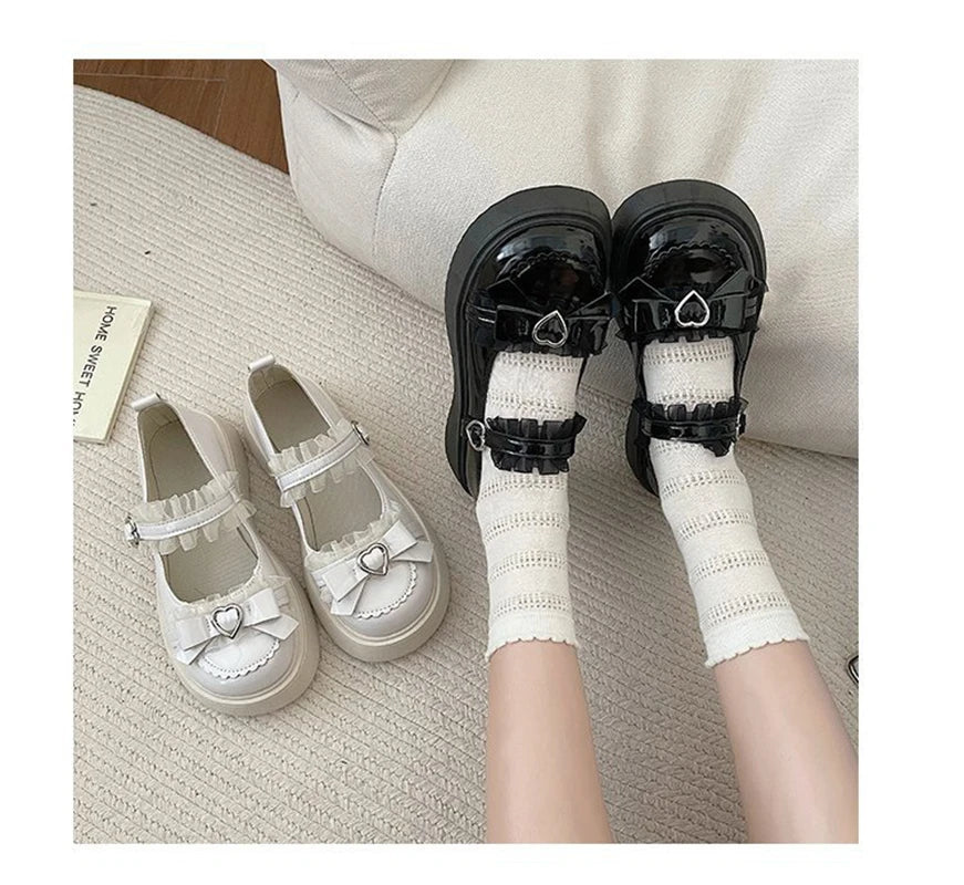 2025 Summer New School Girl JK Loafer Pumps Platform Shoes Japanese Style Lolita Y2K Kawaii Jirai Kei Fashion