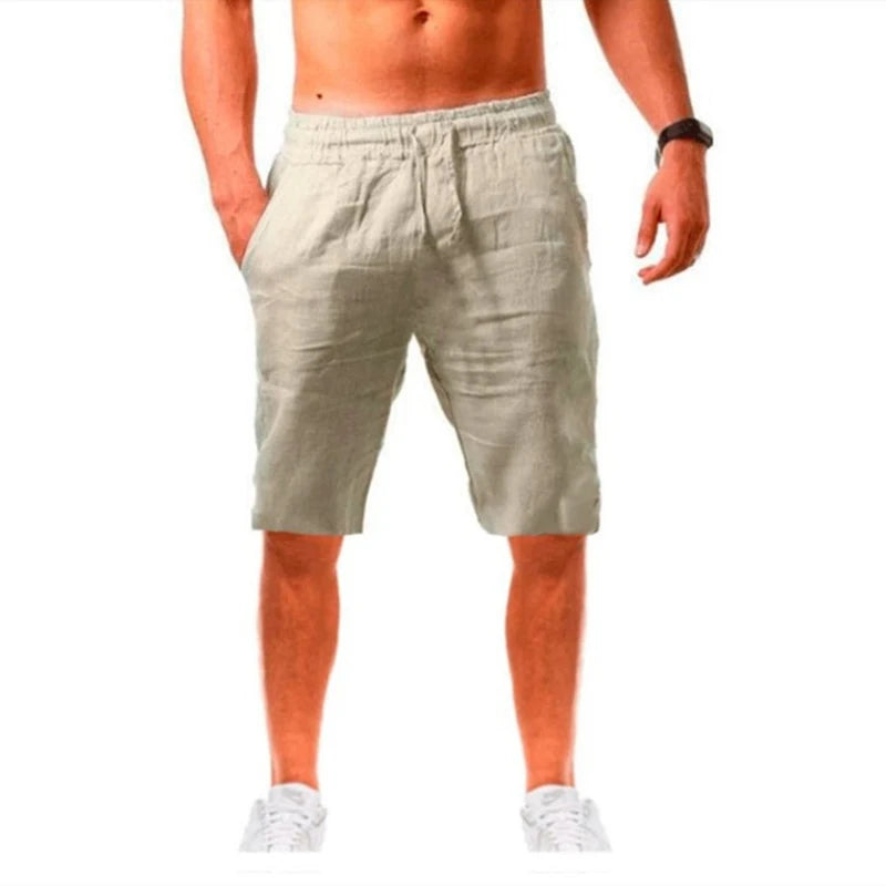 2025 Men's Cotton Shorts Pants Male Summer Breathable Solid Color Short Trousers Fitness Streetwear S-5XL 1PC