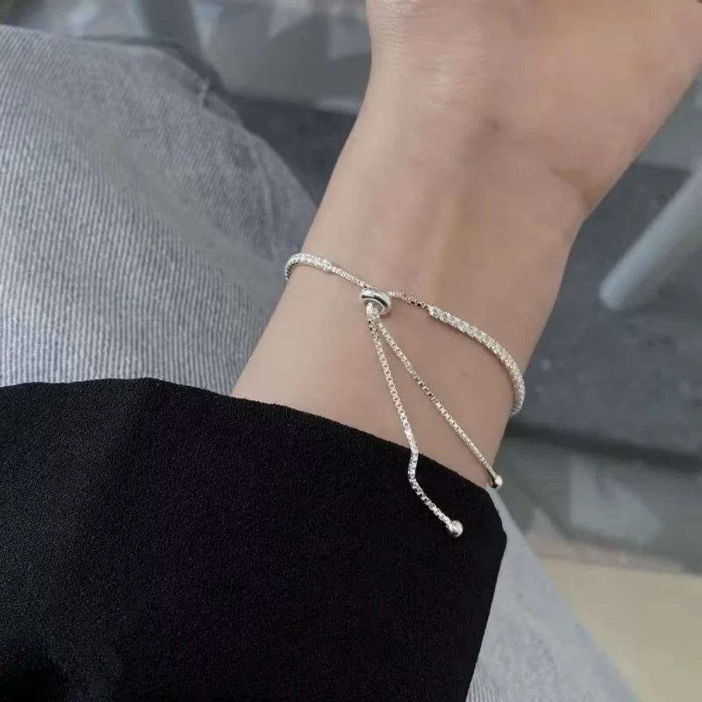 925 Sterling Silver Bracelet Vera Elegant Zircon Tennis Zircon Crystal Bracelet For Women Fashion Simple Engagement Wedding Glam