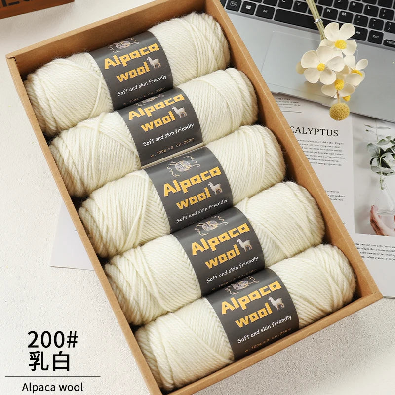 500g Alpaca Wool 245 Chunky Knitting Yarn Multi-Color Autumn and Winter Fashionable Gift for Men and Women DIY Knitting Material Kit for Warm Sweaters, Coats, Scarves, Hats, Gloves, Leg Warmers, Knee Pads Yarn Balls 5Pcs/Pack