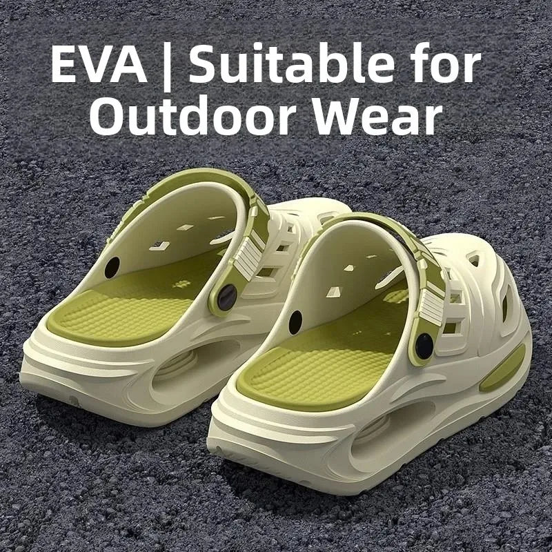Summer Men's Outdoor Slippers Thick Bottom Anti-slip Clog Shoes Wear-resistant Smell-proof Two-way Male