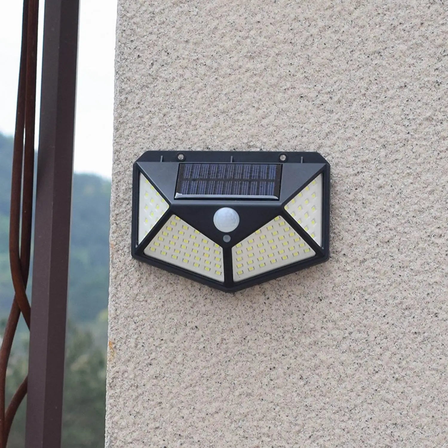 100 LED Outdoor Solar Lamp Outdoor Garden Decoration Solar LED Light Waterproof Sunlight Powered Spotlight with Motion Sensor