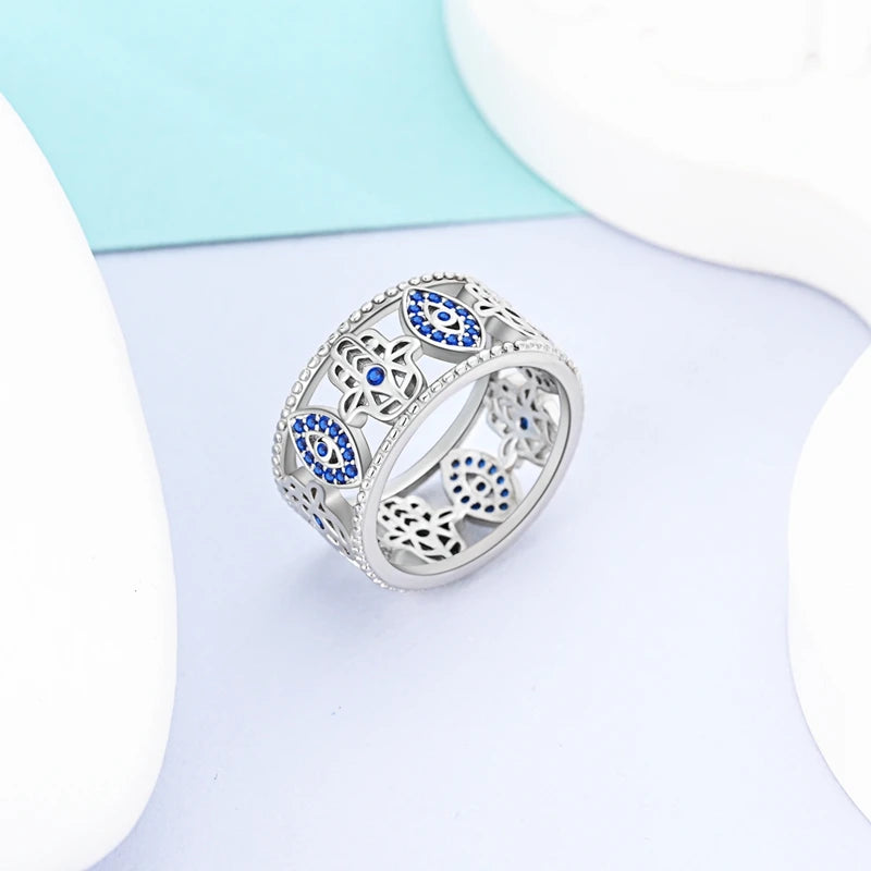 Rings For Women 925 Silver Size 6-9 Ocean Flower Sun Butterfly Heart Hollow Ring Fit For Engagement Weddings Fine Jewelry Gifts