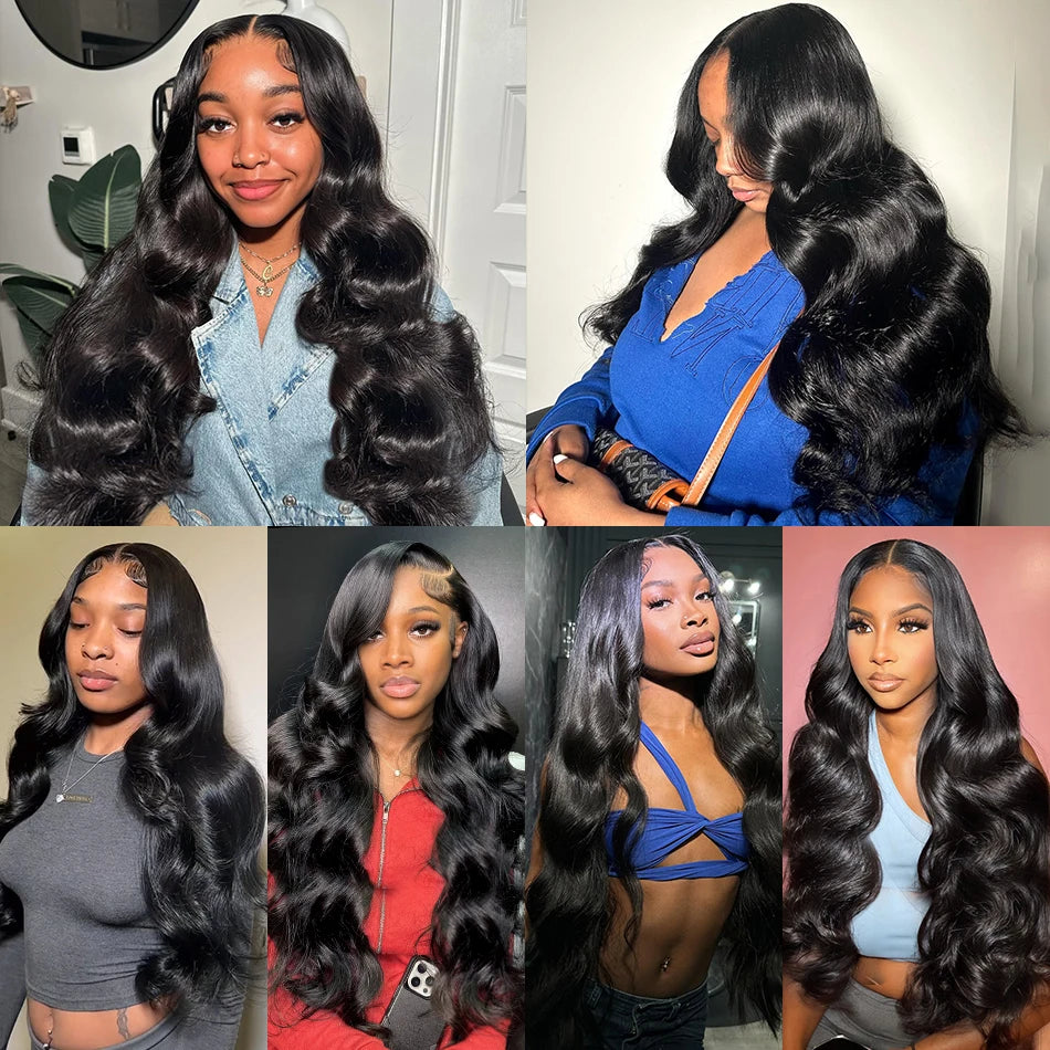 HD 40 Inches 250% 5x5 Glueless Ready To Wear Closure Burmese Remy Human Hair 13x6 Lace Front Human Hair Wigs Transparent Body Wave 13x4 Lace Frontal Wig