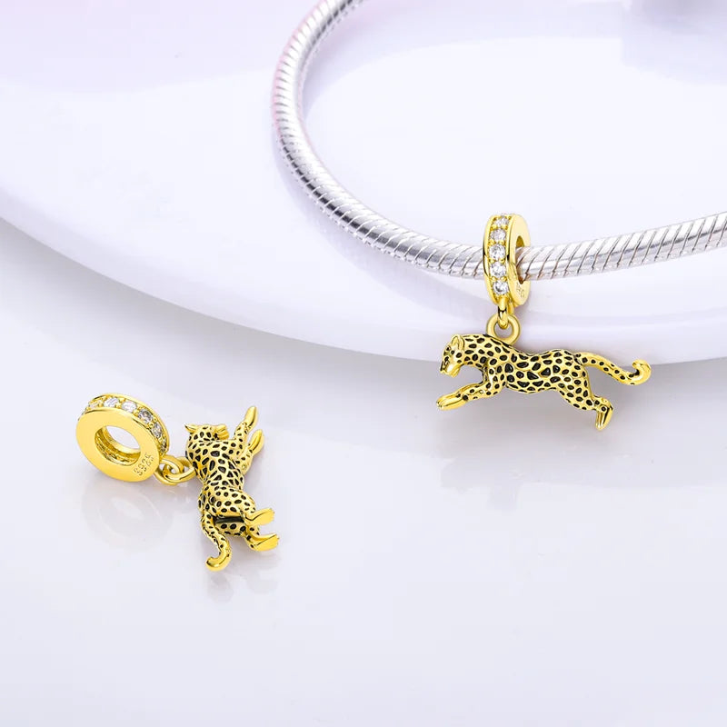 Hot Sales 925 Sterling Silver Golden Series Charms Beads Cross Devil's Eye Bow Charms Pendant Fit Original Bracelet DIY Jewelry