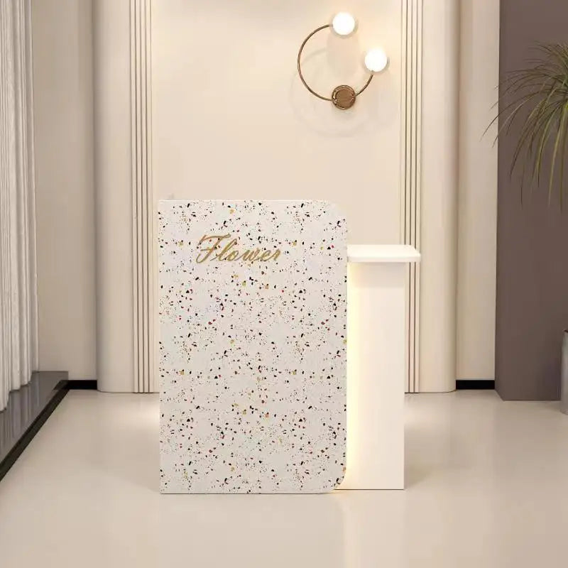 Customized Glamour Desk Table Trendy Aesthetic European Storage Reception Desk Elegant Classic Rezeptionstheke Office Furniture