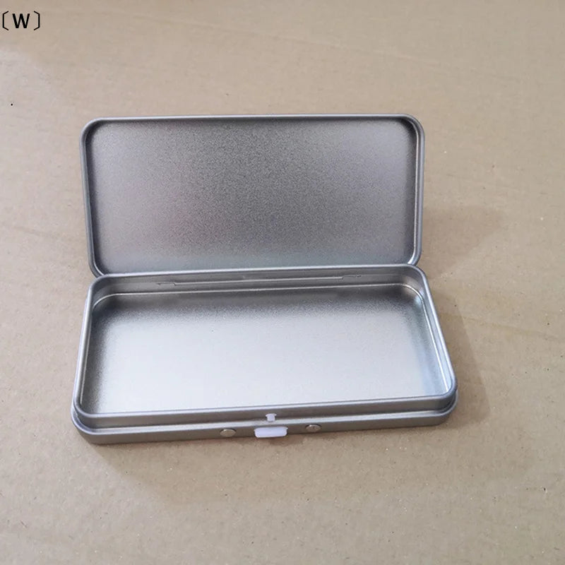 〔W〕Household Iron Storage Box Tin Box Container Empty Hinged Lid Empty Storage Box Candy Card Jewelry Organizer〔Winter1〕