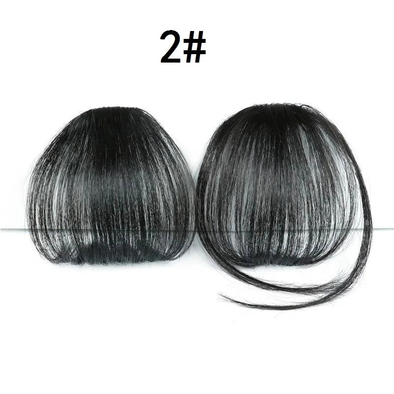 WIGSIN Synthetic Clip In Air Bangs Hair Extensions Short Straight Hairpiece Wig For Women Daily Use Hair Accessories