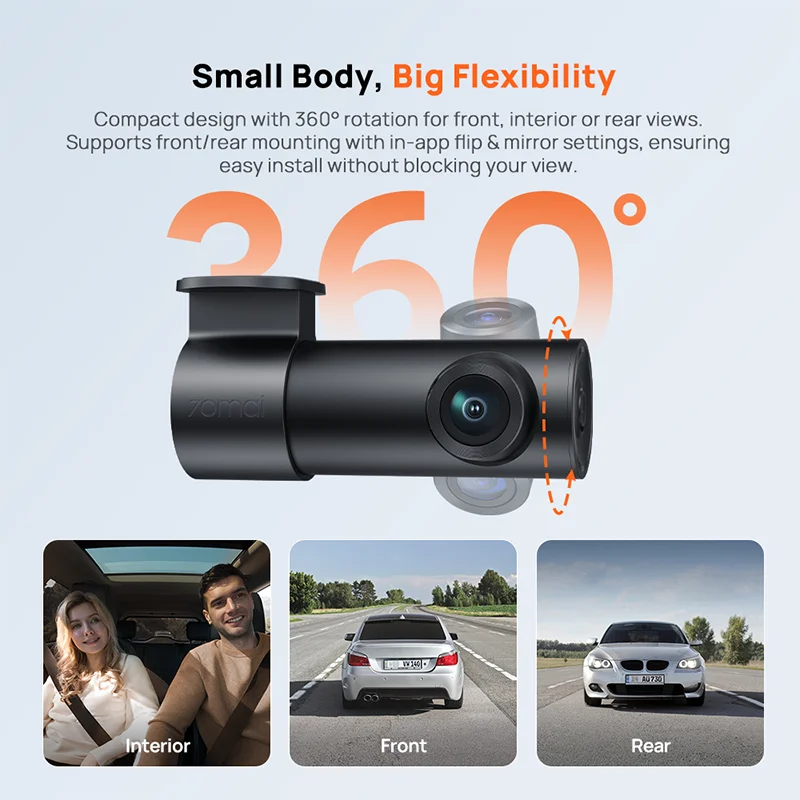 70mai Dash Cam M310 Plus 2K English Voice Control 1440P WDR Night Vision 24H Parking Surveillance 70mai M310 2K Car DVR Wi-Fi 6