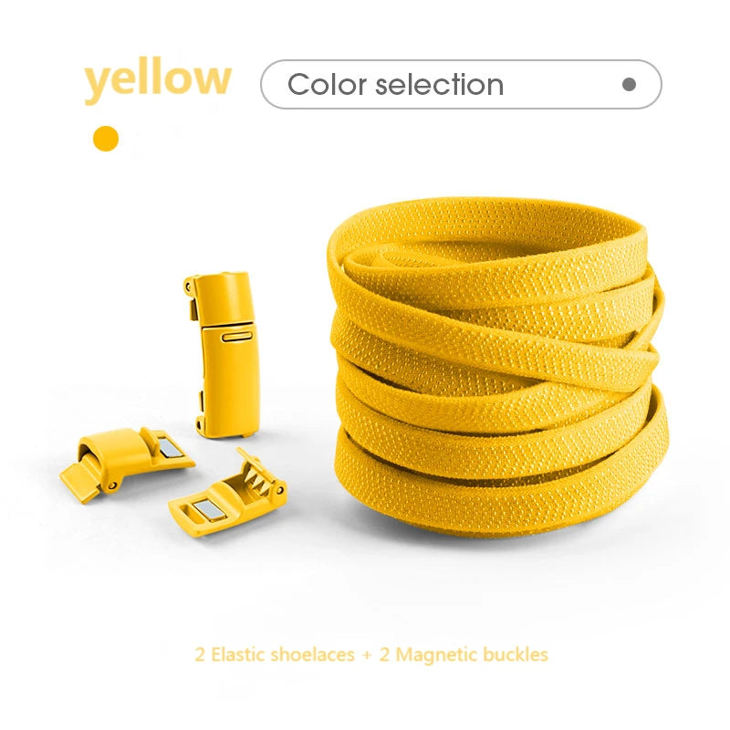 Magnetic Lock Shoelaces without ties Colorful Elastic Laces Sneakers No Tie Shoe laces Kids Adult Flat Shoelace Rubber Bands