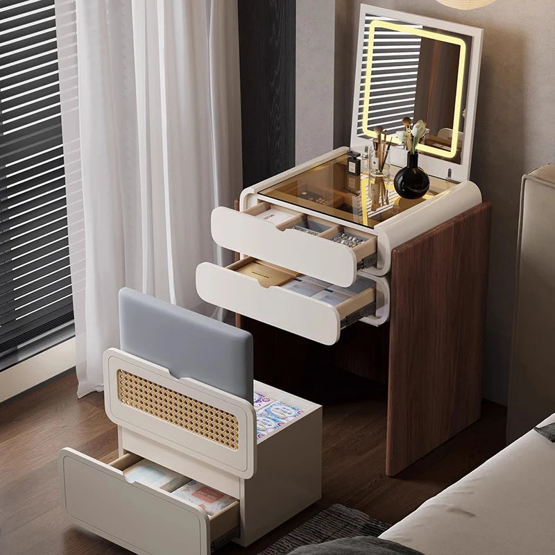 Dressing Table Bedroom Minimalist Design New Mini Bedside Table Storage Elegant Stylish Coiffeuse Maquillage Meuble Furniture
