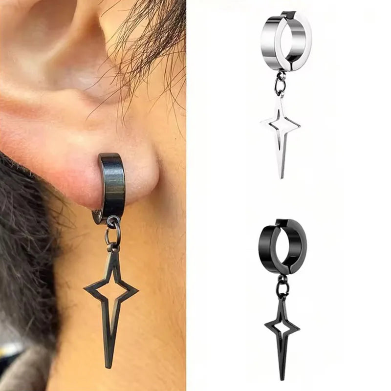 Trendy Cold Wind Black Triangle Ear Cuff Without Piercing, Hip Hop Temperament Viral Cartilage Ear Jewelry For All Genders