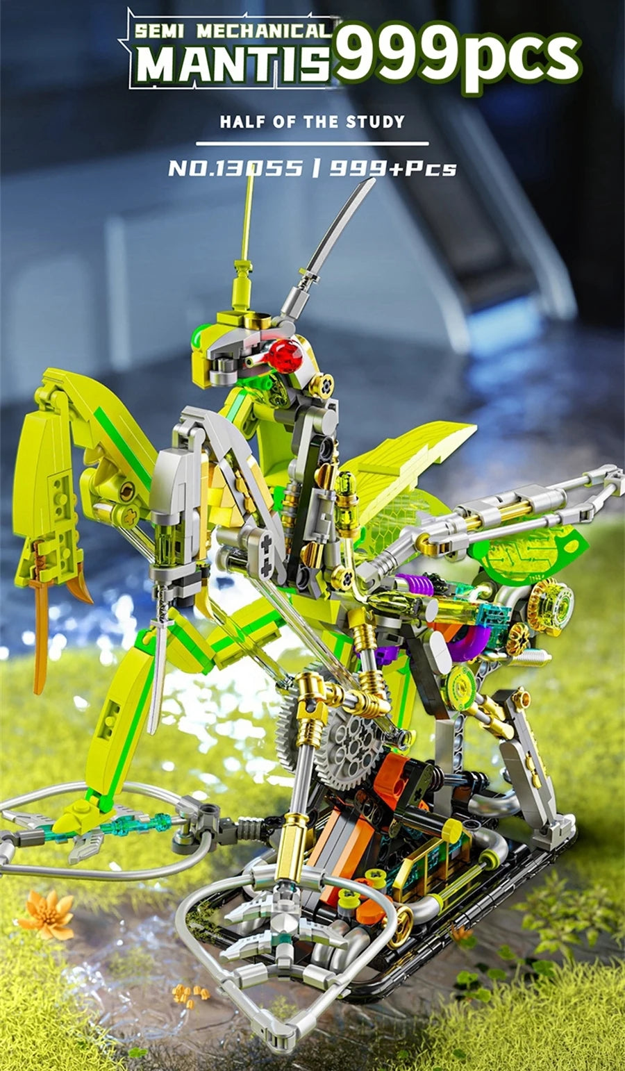MOC Creative Mechanical Mantis Building Blocks Set  Insect Power Moto Model Kit DIY Assembly Bricks Toys Kids Birthday Gift