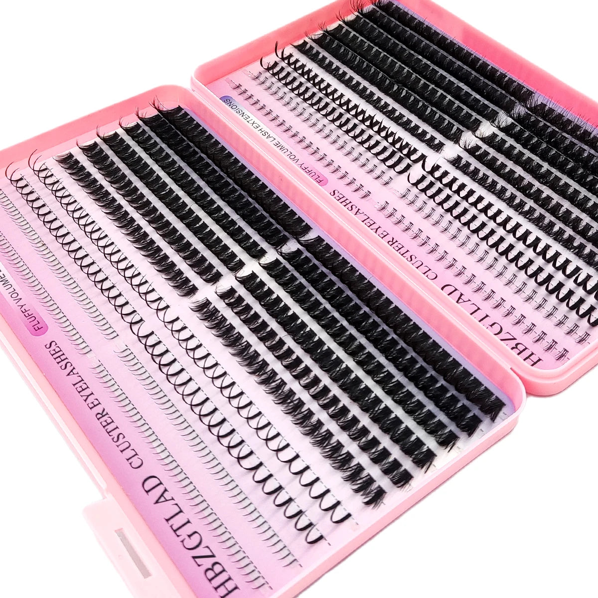 HBZGTLAD Black and Brown Eyelash Clusters 60D-160D Bottom+Spike Clusters Cute Manga Flash Clusters Extended Edition with Spike E
