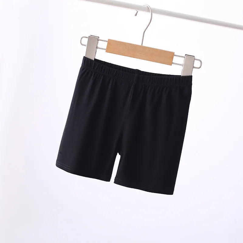 6pcs Basic Solid Color Girls Shorts Simple Style Summer Casual Kids Short Pants