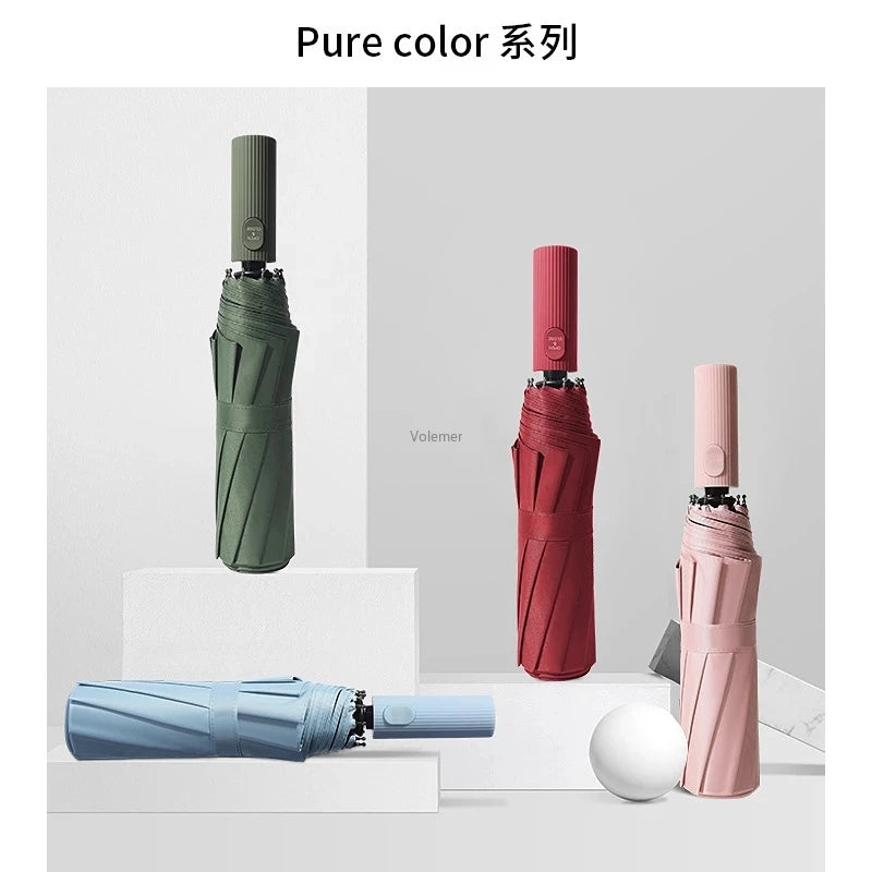 2026 Automatic Umbrella Sunshade for Men and Women 10 Umbrella Bones Black Glue Sunscreen Anti-ultraviolet Sun Umbrella