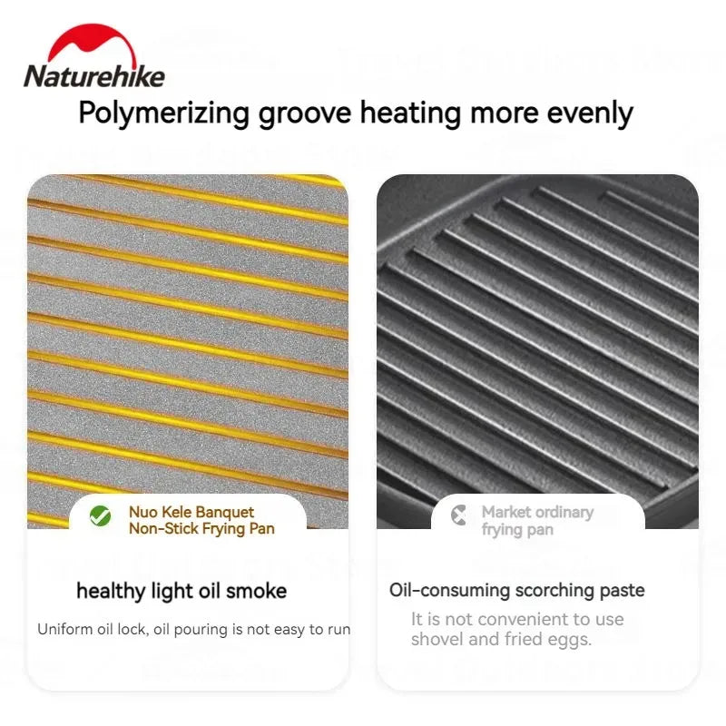 Naturehike Camping Frying Pan Cookware Folding Non-stick Pan Outdoor Ultralight Portable Easy Clean Grill BBQ Plate