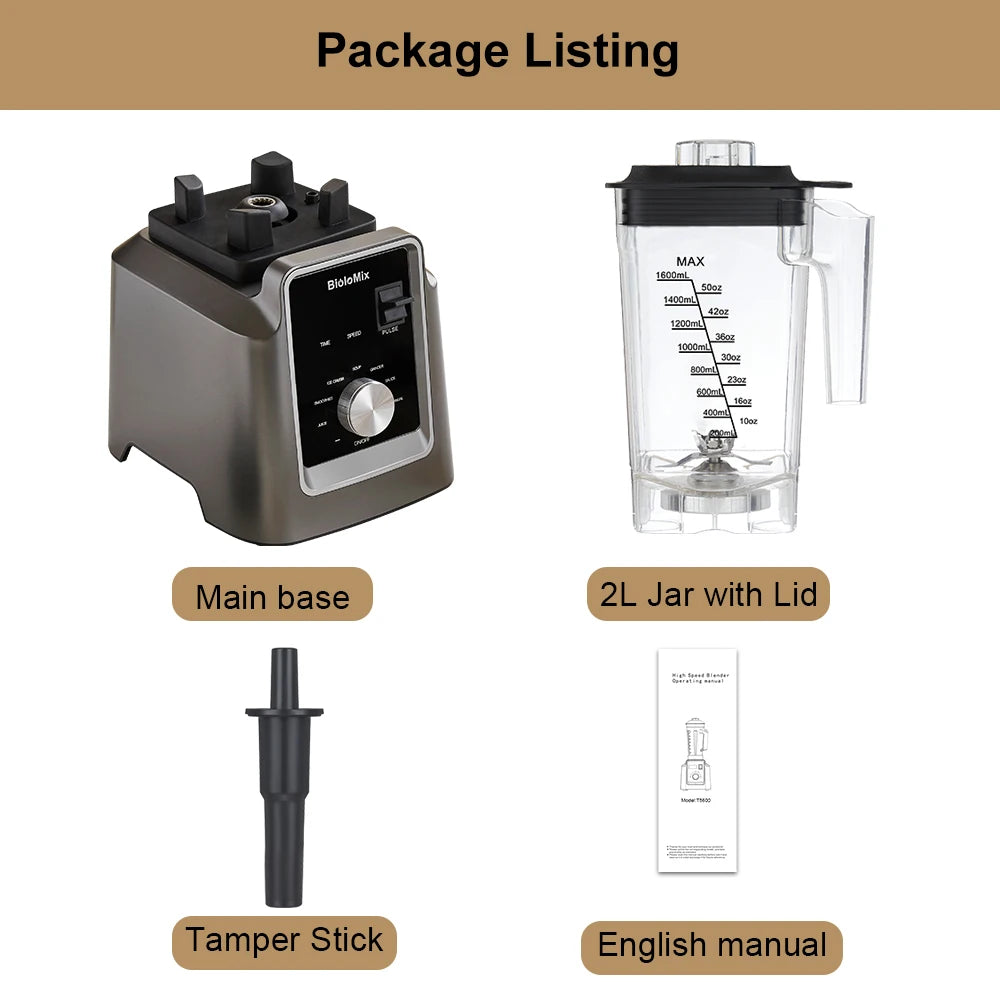 Biolomix Digital BPA FREE 2L Automatic Program Professional Commercial Blender Mixer Juicer Food Processor Ice Smoothies