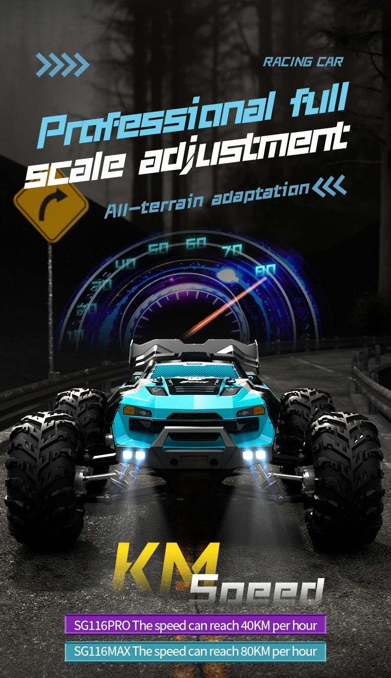 ZLL SG116 MAX 1:16 High Speed Drift Racing 80KM/H Brushless Motor 4WD SG116 Pro 40KM/H RC Car Off Road Car Toys For Kid Gift