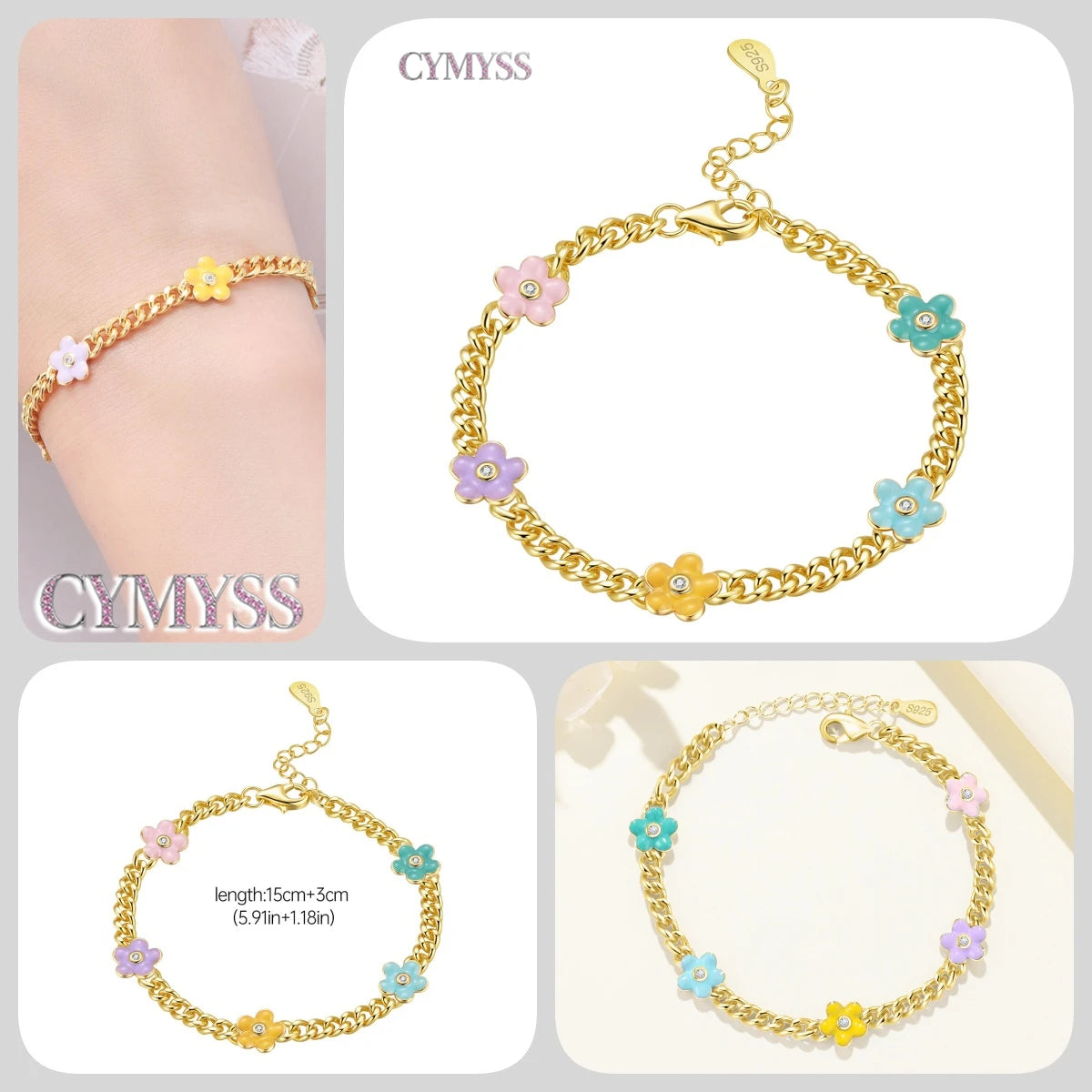 Original 925 Sterling Silver Zirconia Tennis Chain Bracelet for Women Adjustable Gold Color Hot Sale Ideal Birthday Party Gifts
