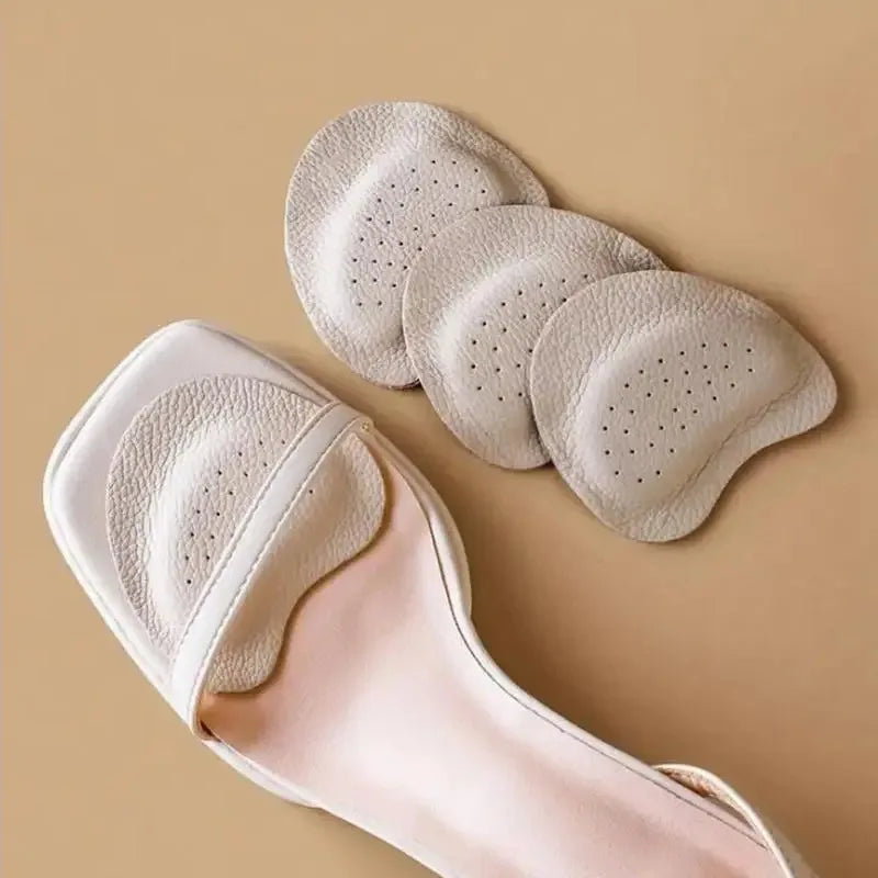4PCS Sandals Anti-slip Stickers Leather Forefoot Pad Women High Heels Pain Relief Insert Insoles Toe Cushion Foot Care Shoes Pad