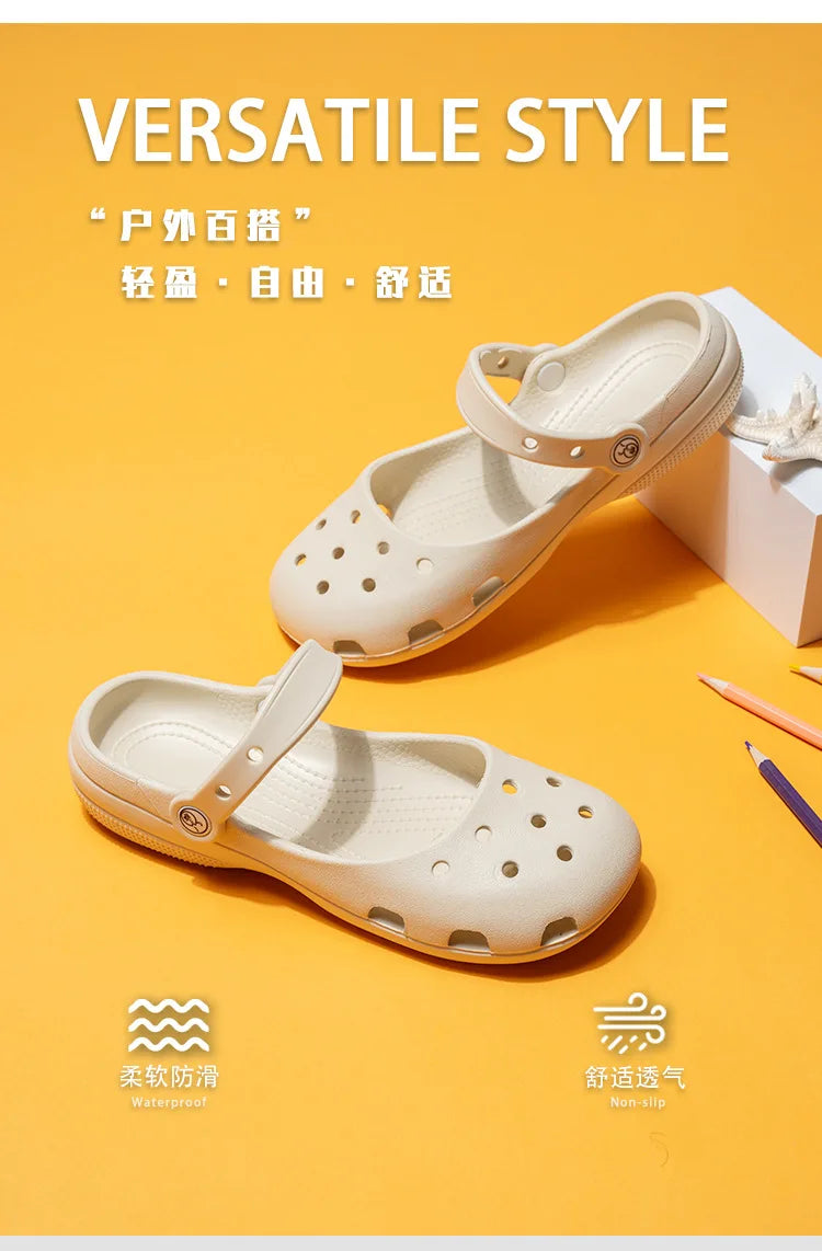 2026 Summer New Women'S Ballet Cave Shoes Mary Jane Eva Durable Anti Slip And Odorous Flat Shoes Beach Shoes For Outdoor Wear