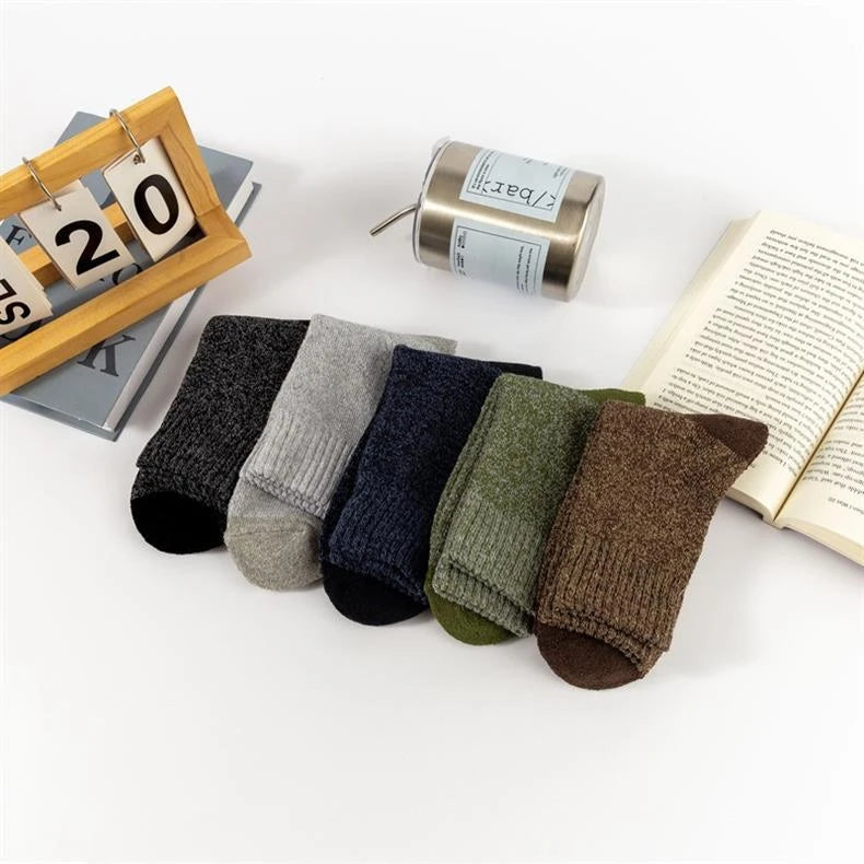 Winter Warm Thick Towel Bottom Man Socks Wool Male Slipper Merino Against Cold Snow Mid-Calf For Men And Women Thermal Thickened