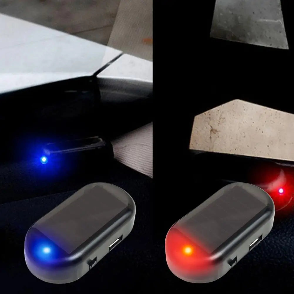 1Pcs Solar Powered Car Fake Security Light Simulated Dummy Alarm Wireless LED Flashing Lamp Anti Theft Warning Caution Light