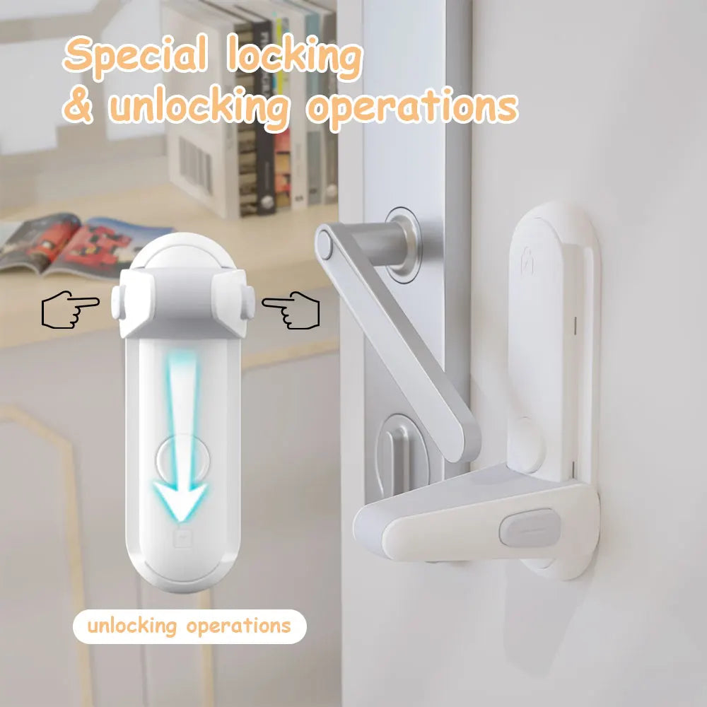 Baby Proofing Door Handle Lock,Childproofing Door Knob Lock Easy to Install and Use Door Lever Lock