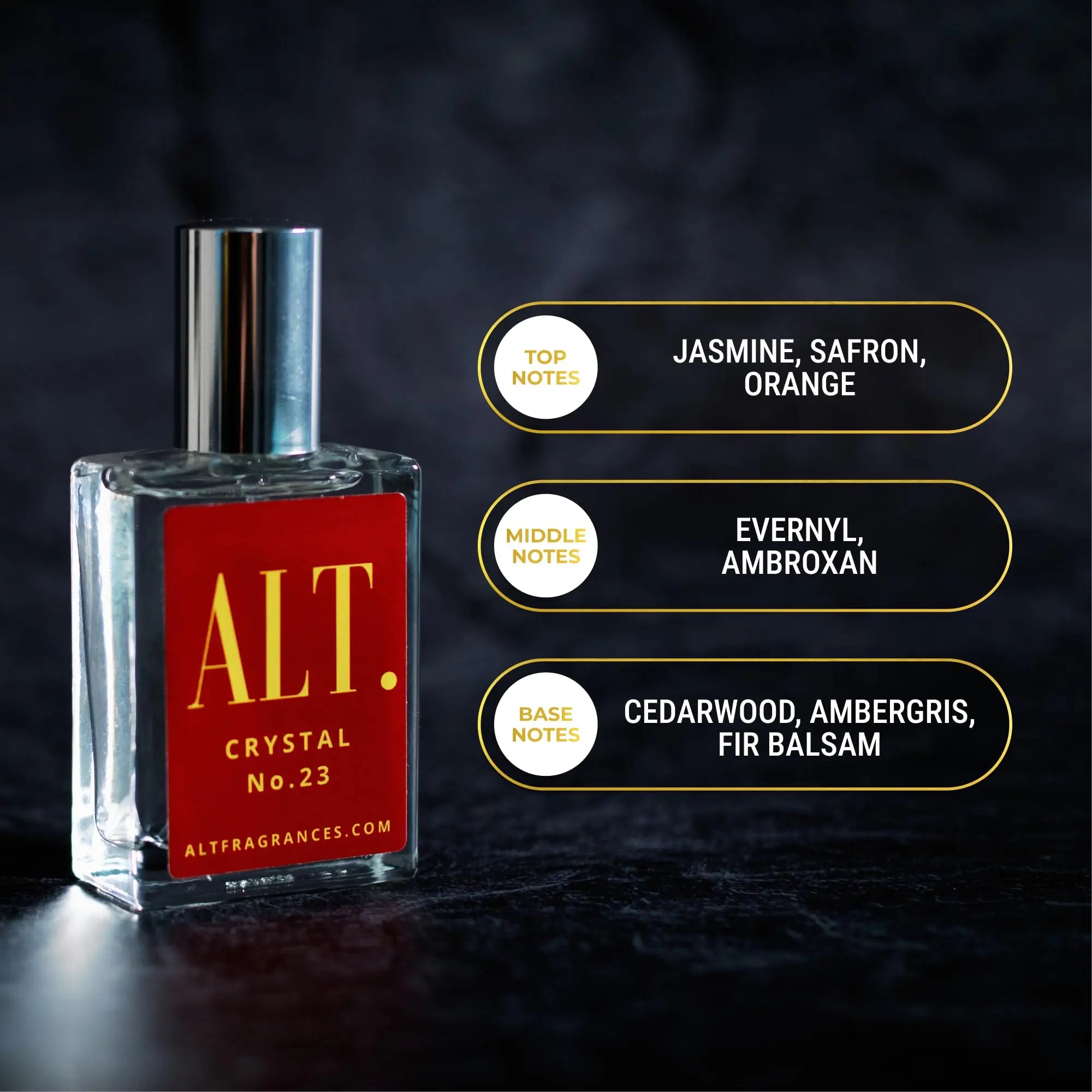ALT. FRAGRANCES Crystal No. 23 Extrait De Parfum Unisex Perfume Inspired By Baccarat Rouge 540 Perfume 60ml Long-lasting