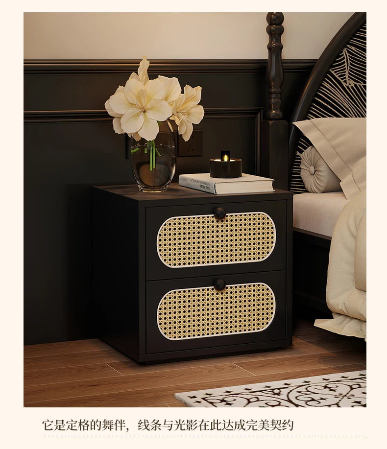 Bedroom Vintage Nightstands Rattan Wooden Design With Drawers Nightstands Minimalist Luxury Mesa De Cabeceira Unique Furniture