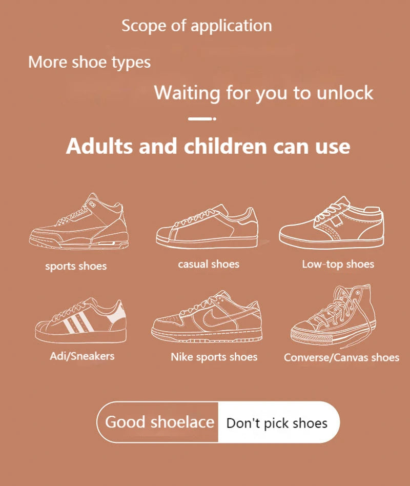 Magnetic Lock Shoelaces without ties Colorful Elastic Laces Sneakers No Tie Shoe laces Kids Adult Flat Shoelace Rubber Bands