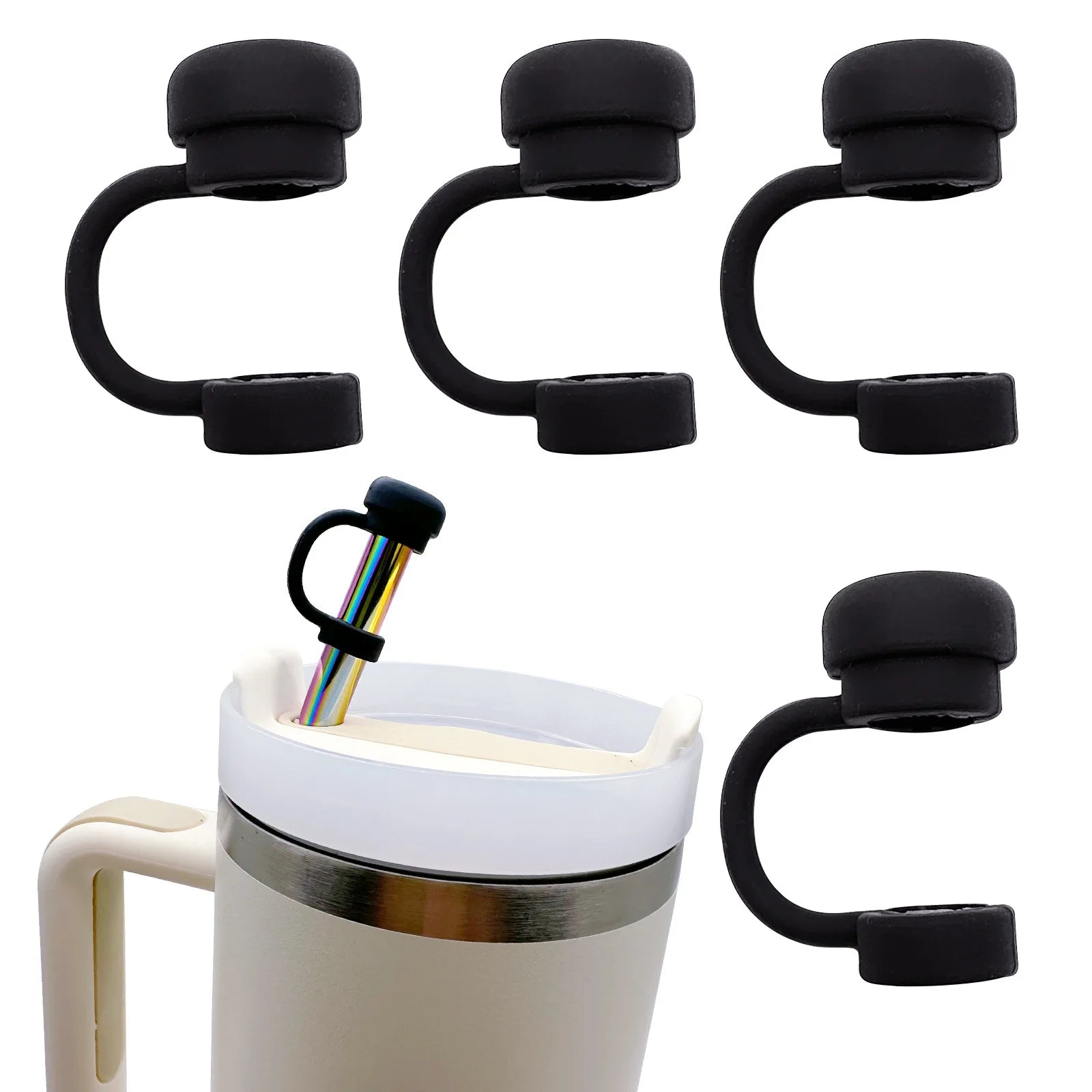 2026 Straw Covers Cap Reusable Silicone Straw Toppers For Stanley Cup Leak-Proof Dust Proof Straws Cover Tumbler Accessories