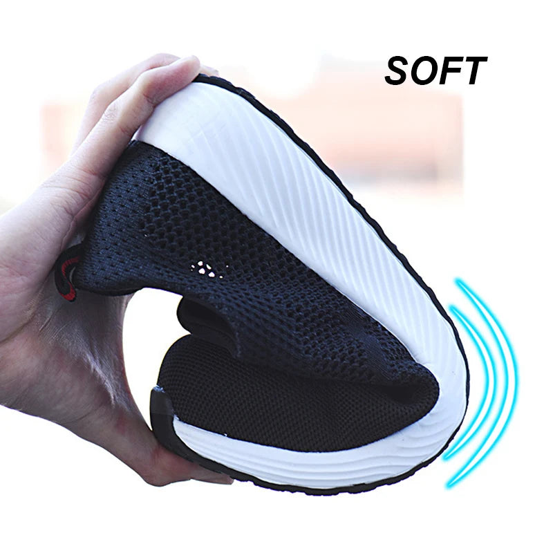 Breathable Safety Shoes Man Steel Toe Anti-Puncture Reinforced Sole Men's Work Shoes Lightweight Slip Resistant Safety Sneaker