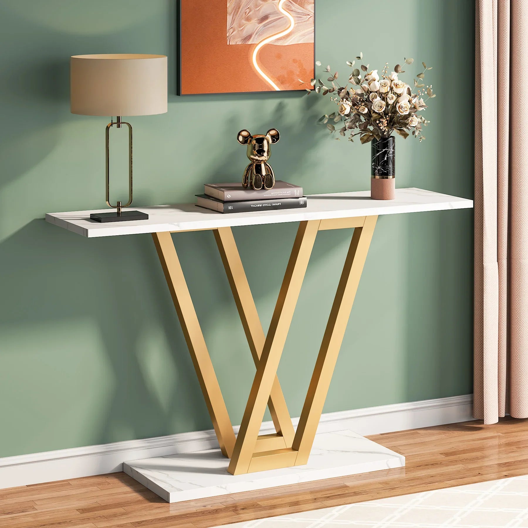 Tribesigns 110 cm Console Table Industrial Entryway Hallway Table  Living Room Furniture