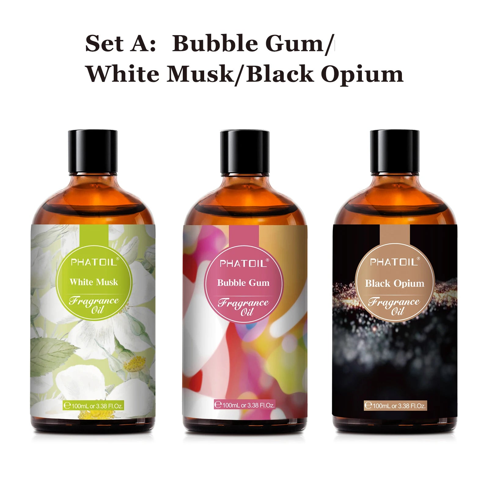 PHATOIL 100ml Aroma Fragrance Oil For Soap & Candle Making Fresh Linen Bubble Gum Baby Powder Angel Aromatherapy Essential Oils