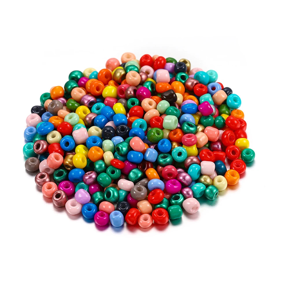 300/600Pcs 3/4mm Charm Glass Beads Czech Seed Beads Small Round Loose Beads for DIY Jewelry Making Earrings Bracelet Wholesale