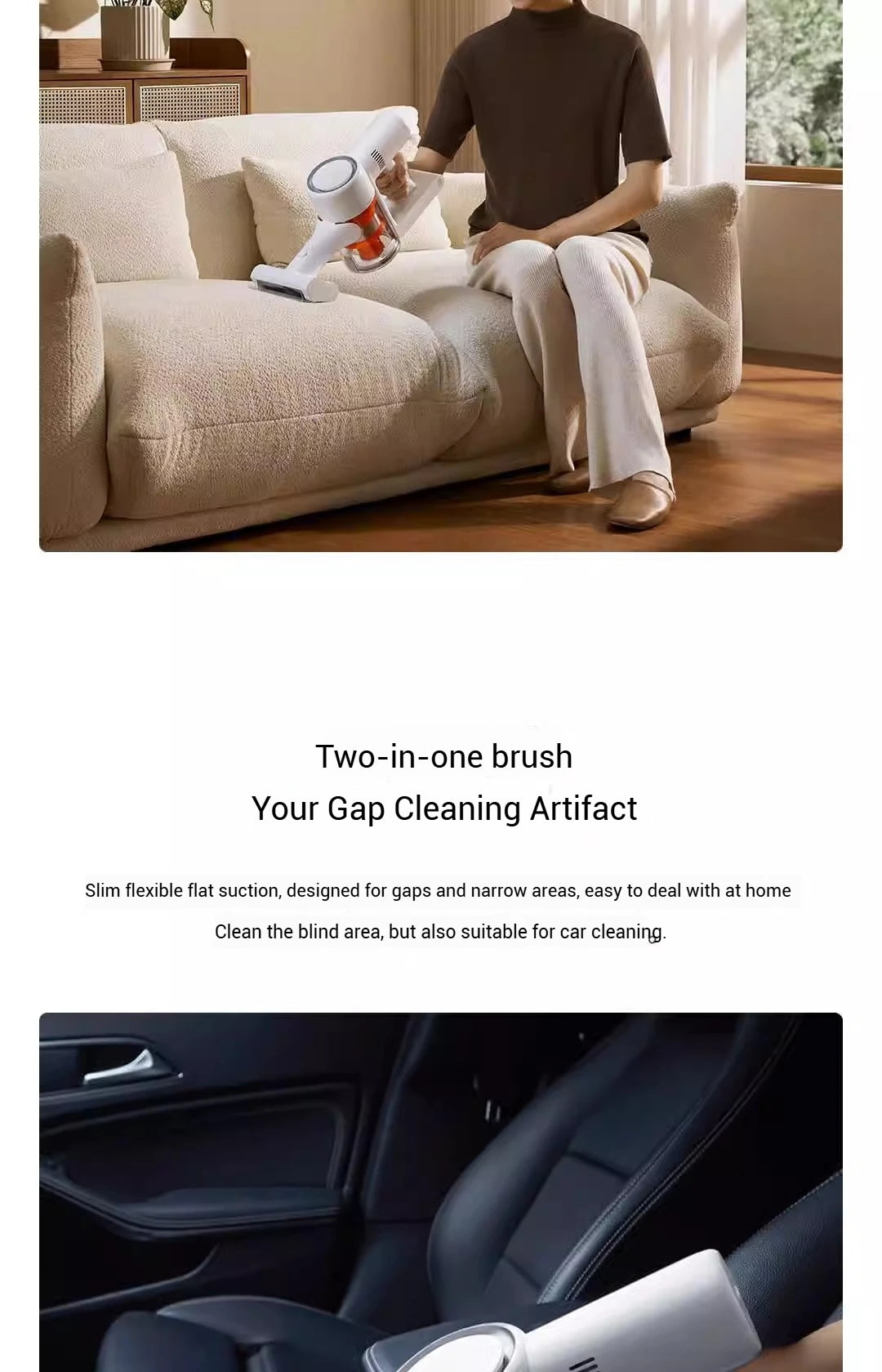 XIAOMI MIJIA Wireless Vacuum Cleaners 2 Dust Display Edition, 24kPa Suction, Maximum Battery Life 60 Min, Cordless Handheld Vacu