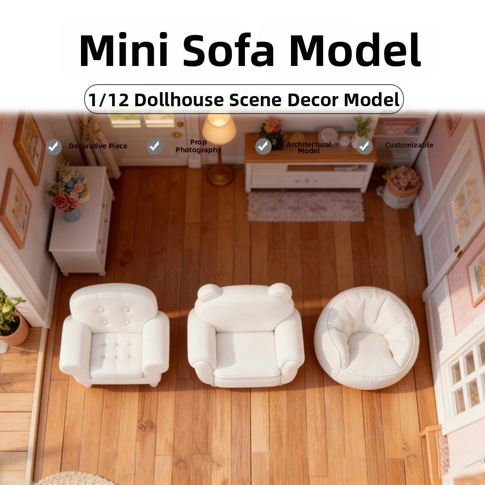 New 1:12 Dollhouse Simulation Sofa Mini Multistyles Living Room Furniture Pretend Play