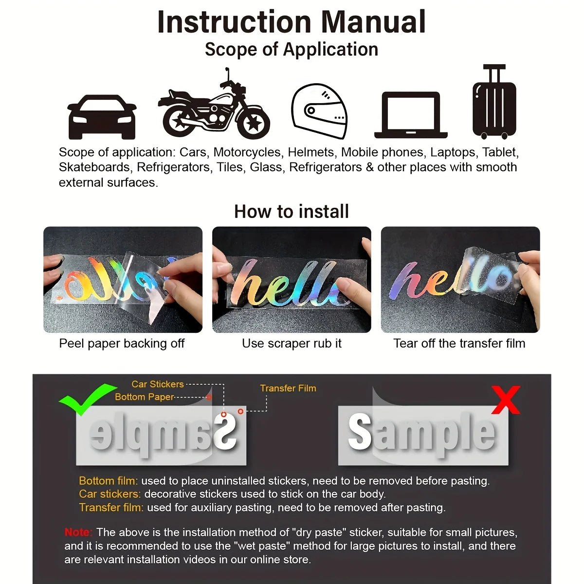 "Classic JDM Reflective Stripes Vinyl Decal Kit - 4pcs Self-Adhesive Car Body Stickers, Waterproof & Universal Fit"